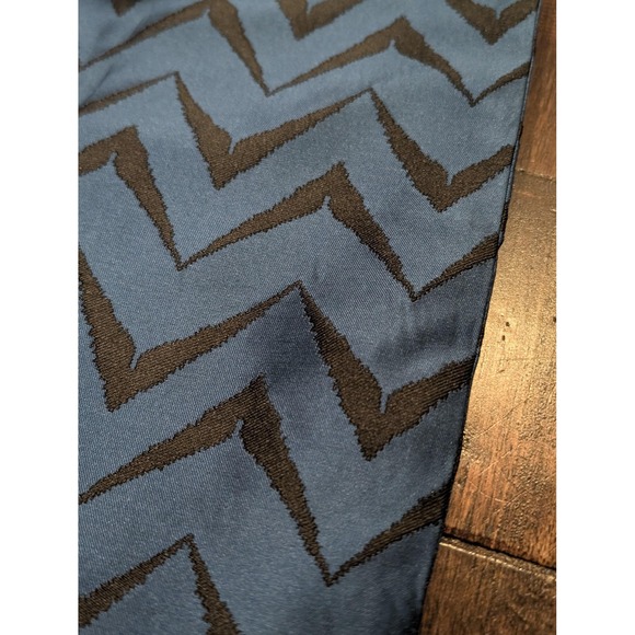 Vintage Anne Klein Dress Womens 10 Blue Black Chevron Belted Cocktail 00s Retro - Picture 12 of 12